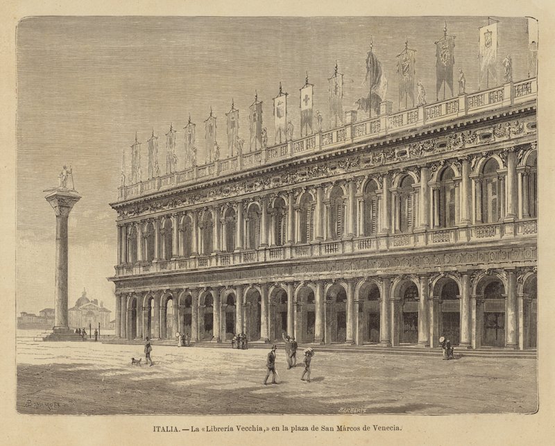 Libreria Vecchia in the Piazza San Marco in Venice by European School