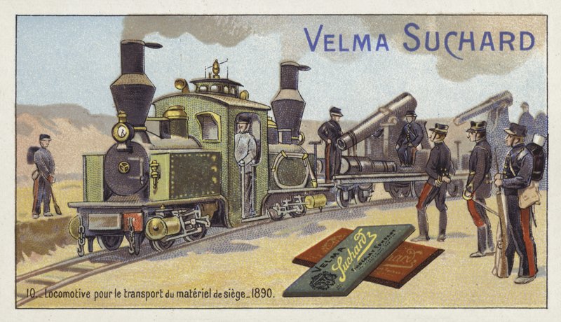 Locomotive for transporting siege weaponry, 1890 by European School