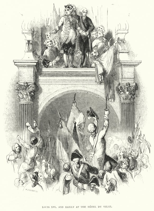 Louis XVI and Bailly at the Hotel de Ville by European School
