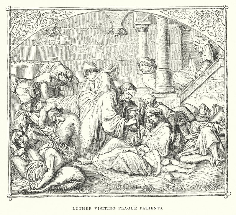 Luther visiting plague patients by European School