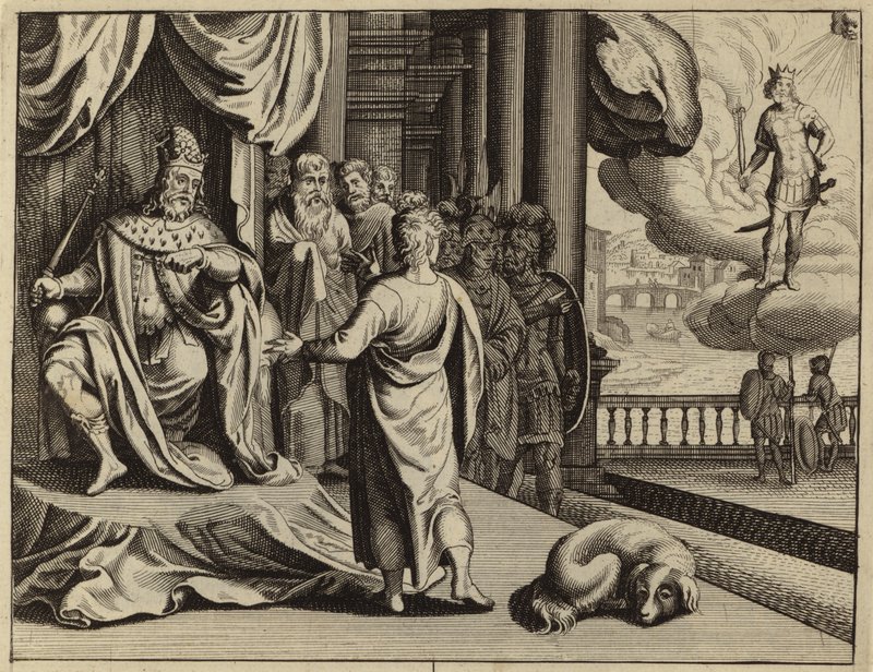 Nebuchadnezzar Asking His Magicians the Meaning of His Dreams by European School