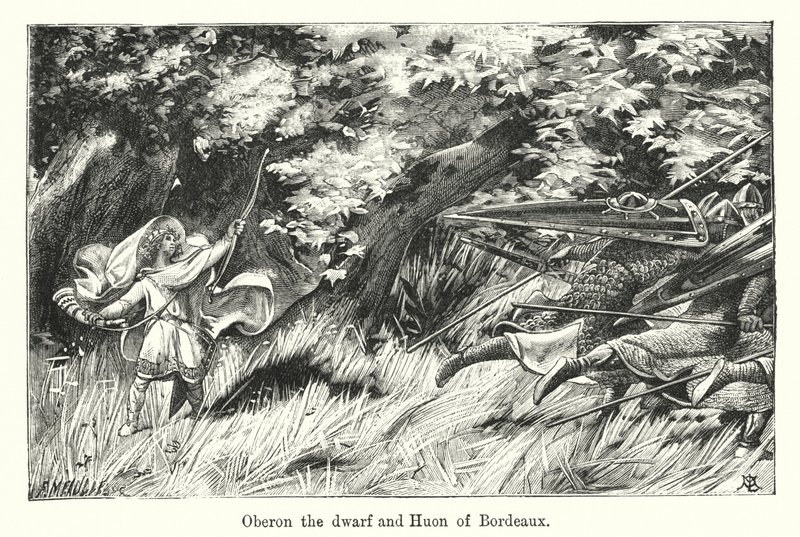Oberon the dwarf and Huon of Bordeaux by European School