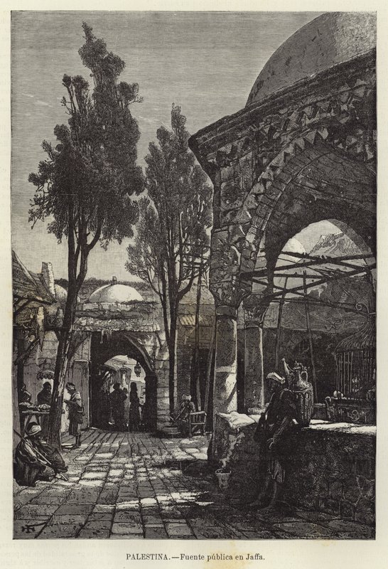 Palestine, Public Fountain in Jaffa by European School