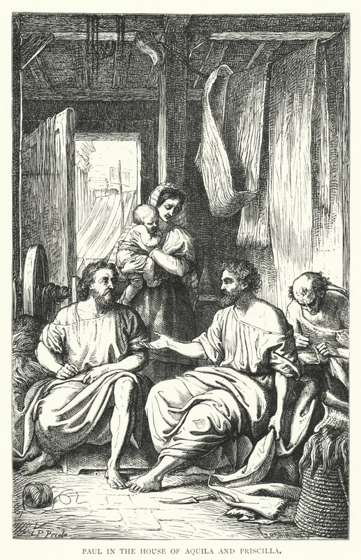 Paul in the House of Aquila and Priscilla by European School