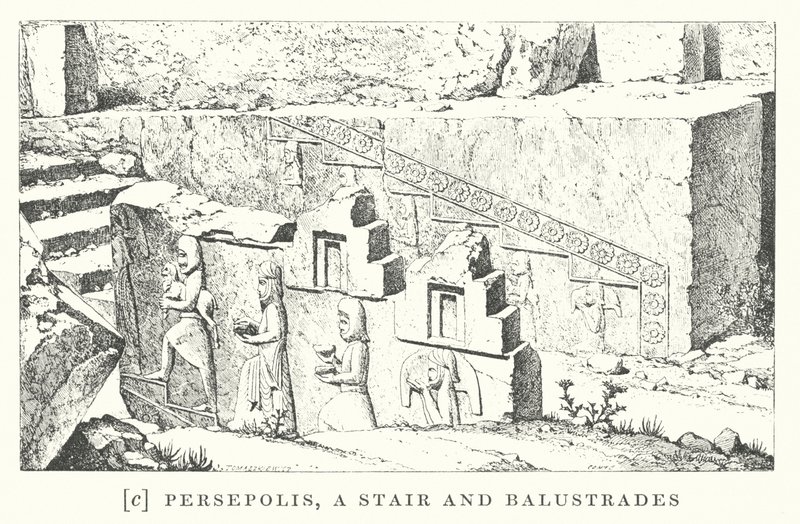 Persepolis, a Stair and Balustrades by European School