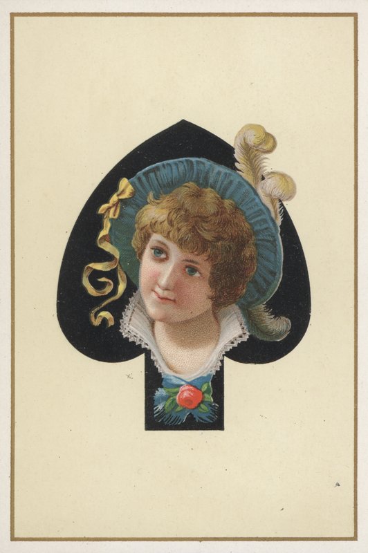 Portrait of a Girl on a Playing Card by European School