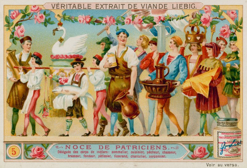 Representatives From Different Crafts: Winemerchant, Chef, Fisherman, Huntsman, Brewer, Smith, Pastry Chef, Weaver, Butcher and Shoemaker by European School