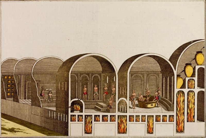 Roman bath house with underfloor heating by European School