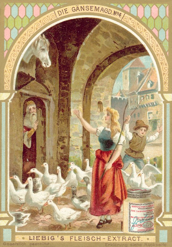 Scene from the Brothers Grimm fairy tale The Goose Girl by European School