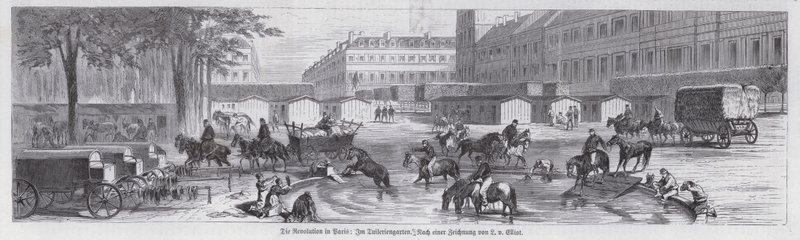 Scene in the Jardin des Tuileries under the Paris Commune by European School