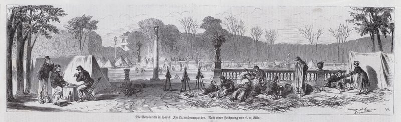 Scene in the Jardin du Luxembourg under the Paris Commune by European School