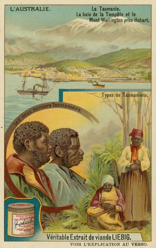 Tasmania: Mount Wellington Near Hobart and Indigenous Tasmanians by European School