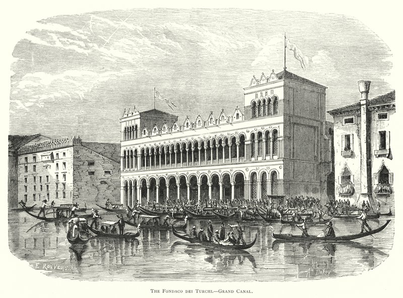 The Fondaco dei Turchi, Grand Canal by European School