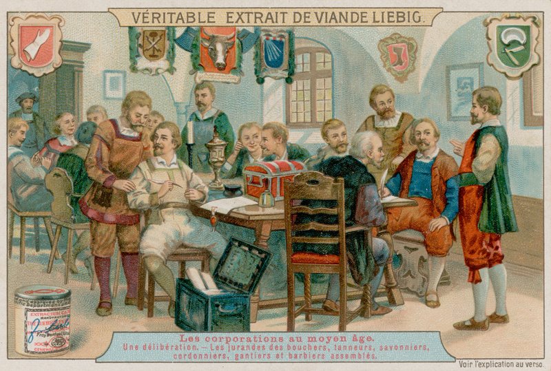 The Guilds of the Butchers, Tanners, Soap Makers, Shoemakers, Glovers and Barbers Assemble by European School