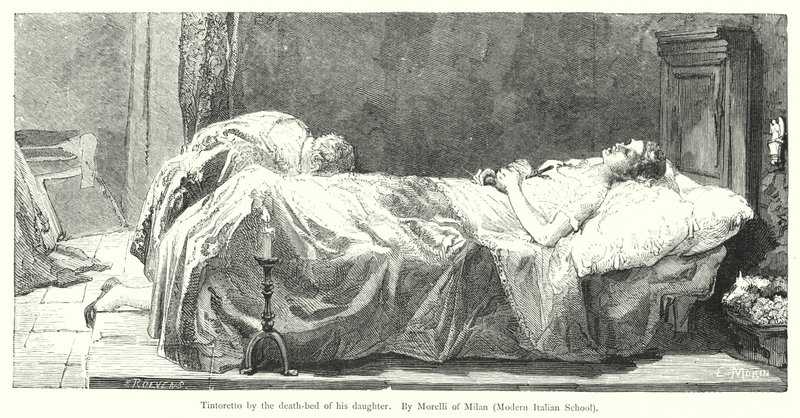 Tintoretto by the death-bed of his daughter by European School