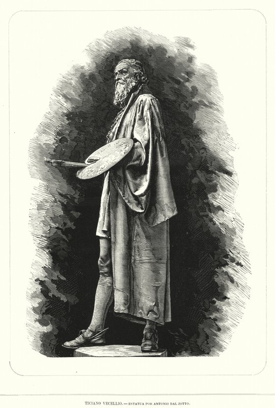 Titian, Italian Renaissance artist, statue by Antonio dal Zotto by European School
