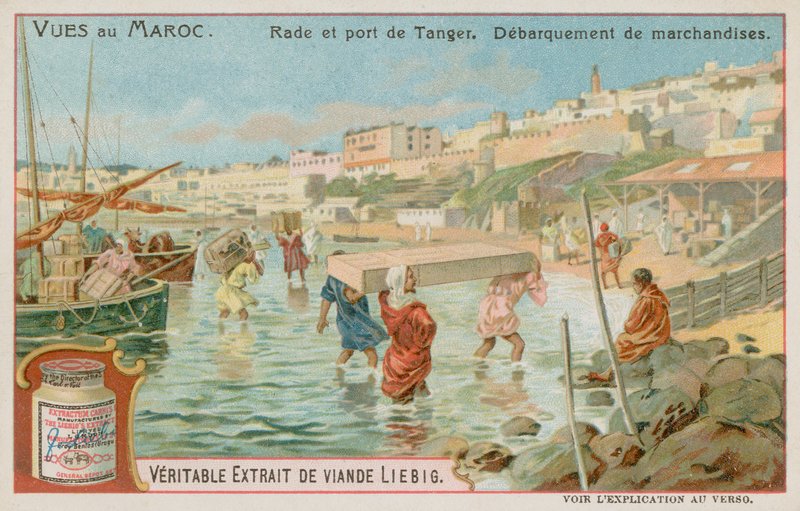 Unloading Merchandise in the Port of Tangiers by European School