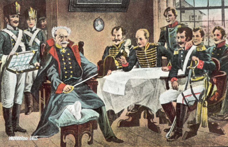 Waterloo 1815, Blucher receives the hat, the sword and the decorations of the Emperor at Genappe by European School