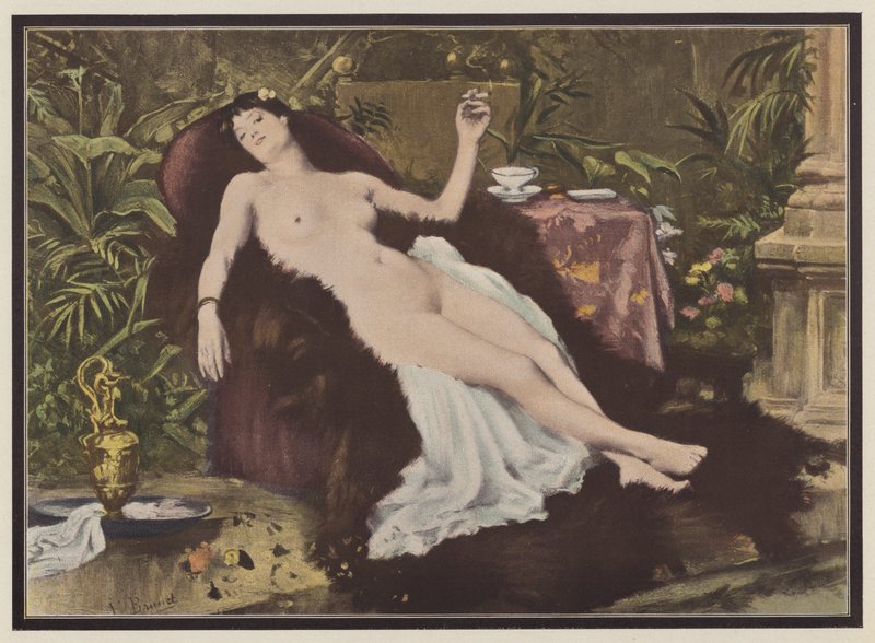 Woman Smoking After a Bath by European School