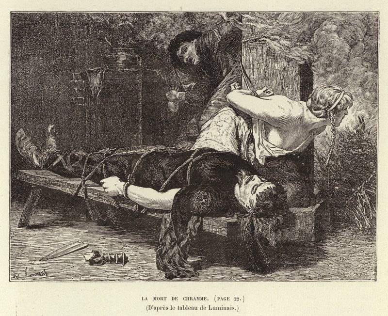 The death of Chram, son of Chlothar I, King of the Franks, 561 by Evariste Vital Luminais