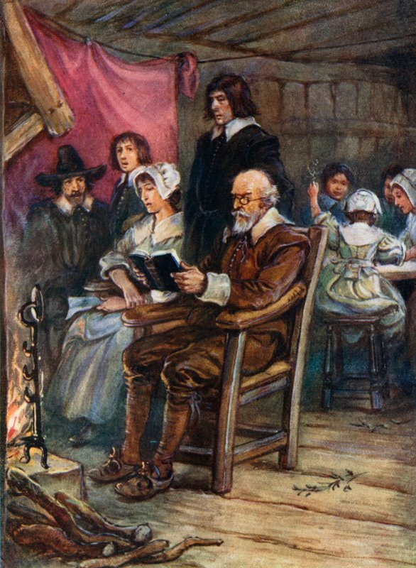 Illustration for the Young Pilgrims by Evelyn Stuart Hardy