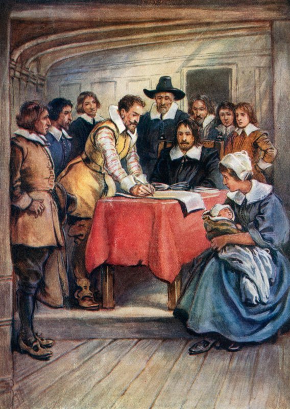 Illustration for the Young Pilgrims by Evelyn Stuart Hardy