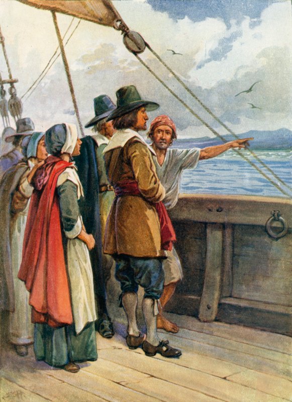Illustration for the Young Pilgrims by Evelyn Stuart Hardy