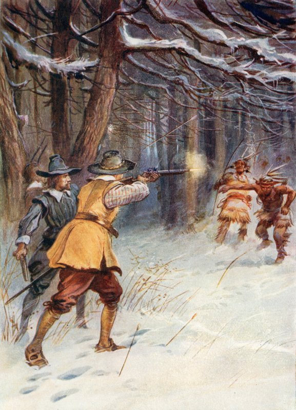 Illustration for the Young Pilgrims by Evelyn Stuart Hardy