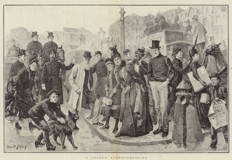 A London Street-Crossing by Everard Hopkins