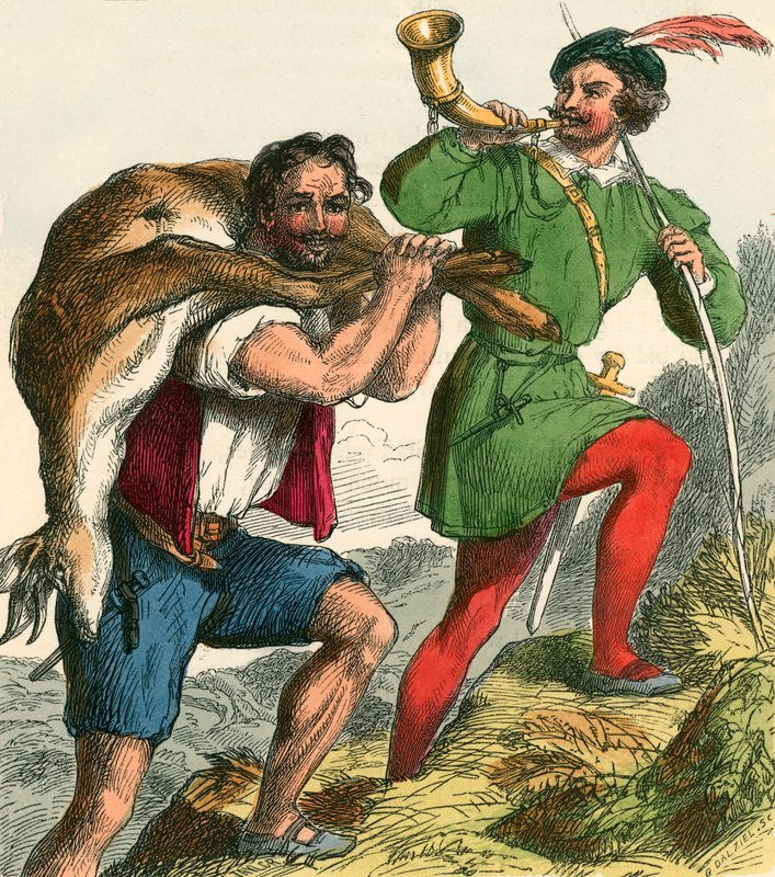 Robin Hood and Little John Taking Home the Fat Buck by F. Tayler