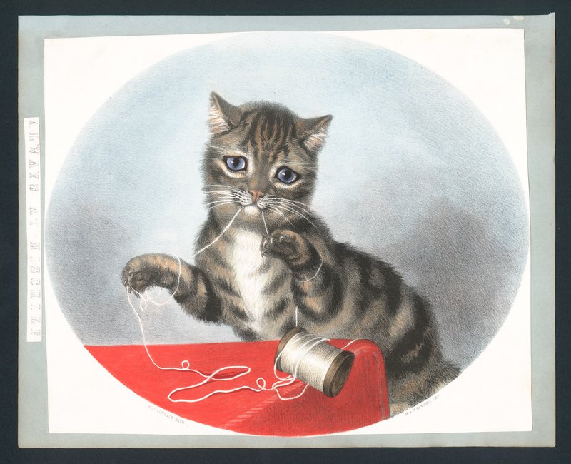 Always at Mischief - Victorian greetings card by Fanny Corbaux
