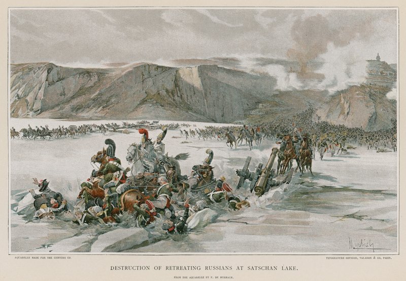 Destruction of the Retreating Russians at Satschan Lake by Felicien baron de Myrbach Rheinfeld