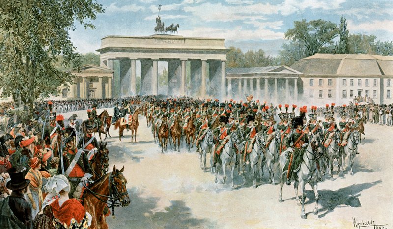 Entrance of the French Army into Berlin by Felicien baron de Myrbach Rheinfeld