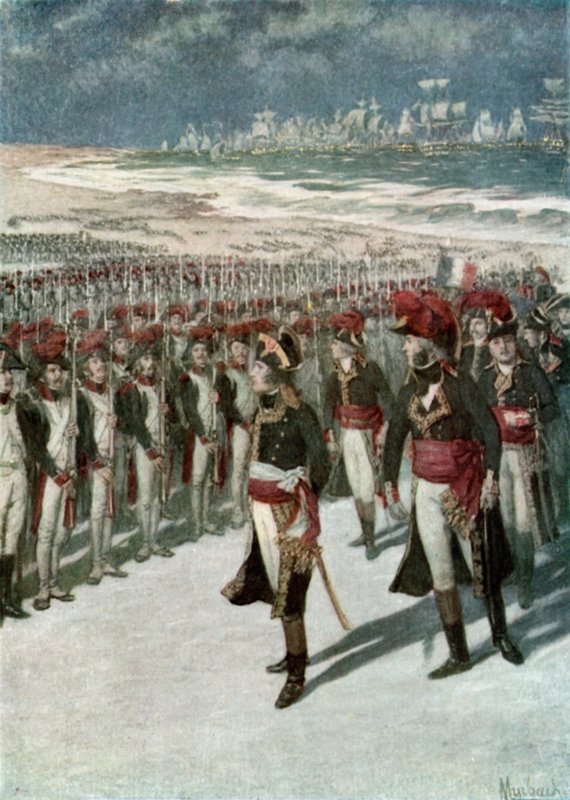 Napoleon Reviewing the Troops at Boulogne by Felicien baron de Myrbach Rheinfeld
