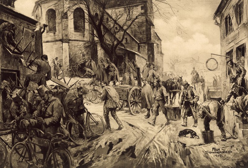 Rest at the church in St Souplet by Felix Schwormstadt