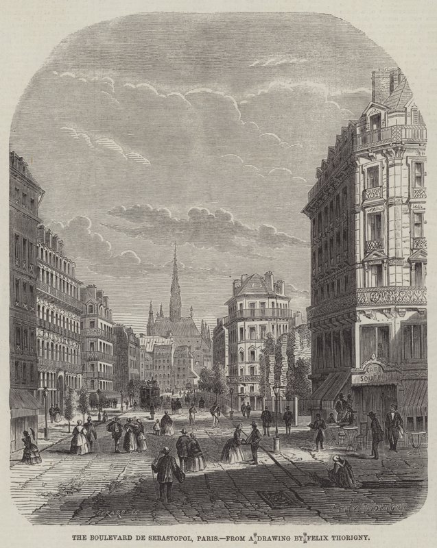 The Boulevard de Sebastopol, Paris by Felix Thorigny