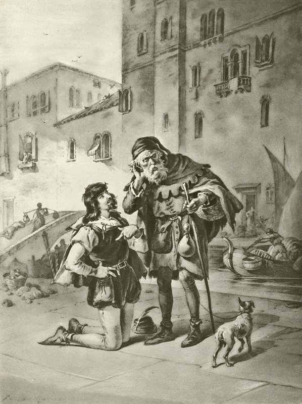 The Merchant of Venice. Act II, Scene II by Felix Octavius Carr Darley