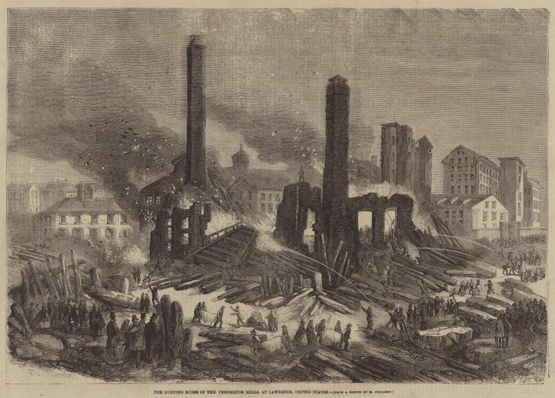 The Burning Ruins of the Pemberton Mills, at Lawrence, United States by Felix Thorigny