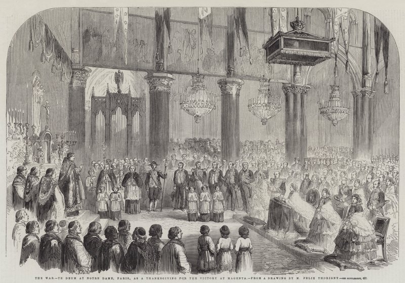The War, Te Deum at Notre Dame, Paris, as a Thanksgiving for the Victory at Magenta by Felix Thorigny