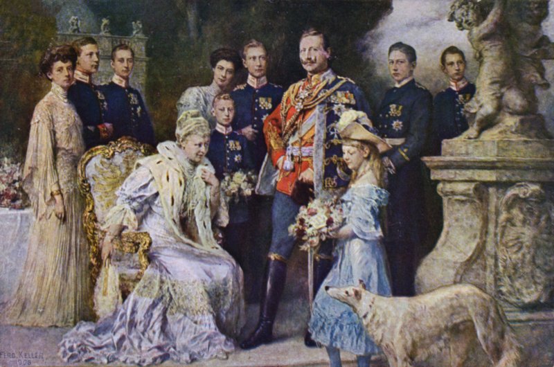 Kaiser Wilhelm II and the German Imperial Family by Ferdinand (after) Keller