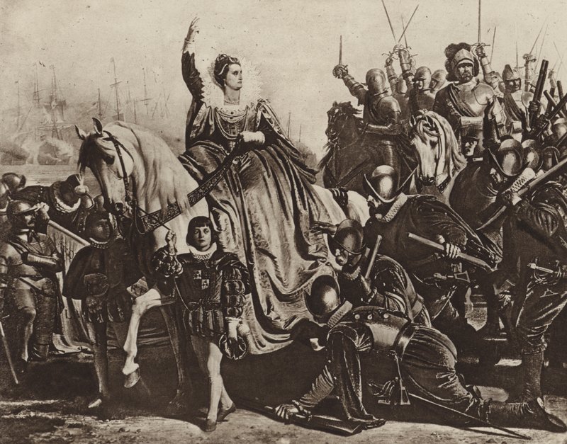 Queen Elizabeth at Tilbury by Ferdinand II Piloty