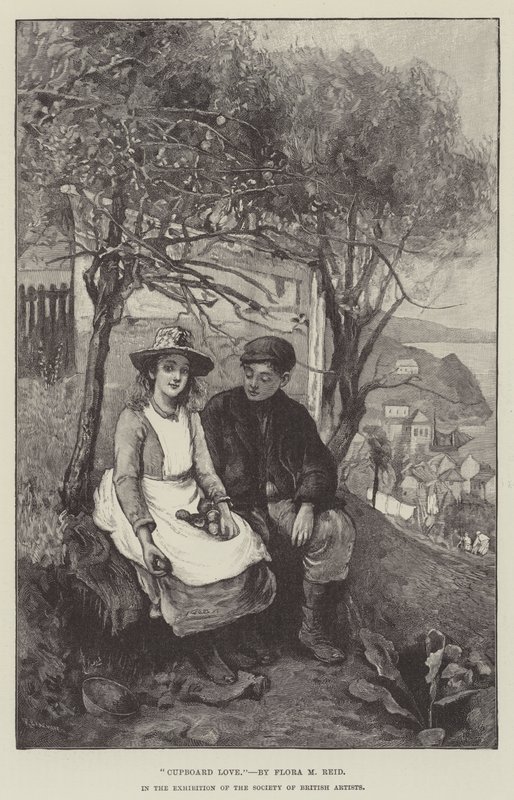 Cupboard Love, in the Exhibition of the Society of British Artists by Flora Macdonald Reid
