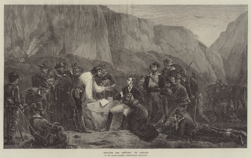 Brigands and Captives, in the French Gallery, International Exhibition by Fortune Joseph Seraphin Layraud