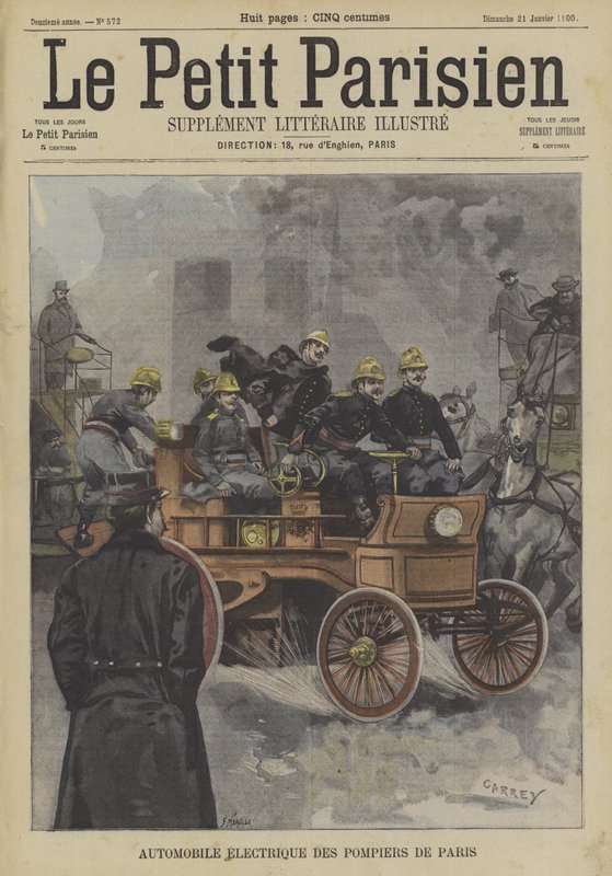 Electric fire engine of the Paris Fire Brigade by Fortune Louis Meaulle