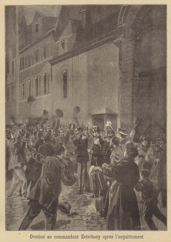 Ovation for Major Esterhazy After His Acquittal by Fortune Louis Meaulle