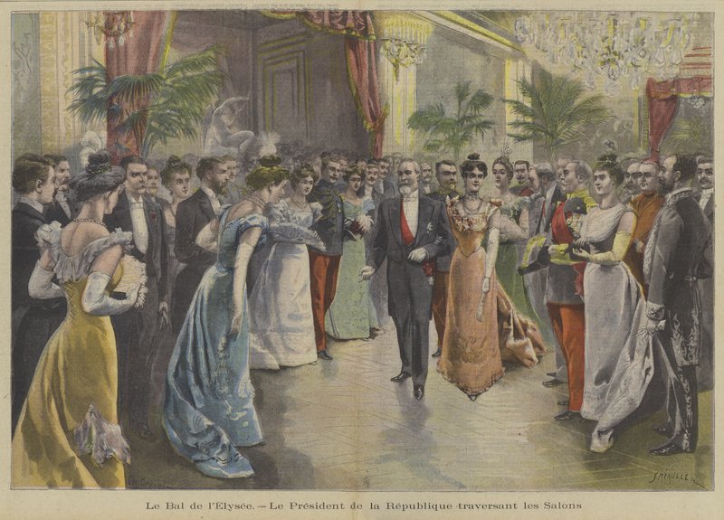 President Loubet of France at a ball at the Elysee Palace, Paris by Fortune Louis Meaulle