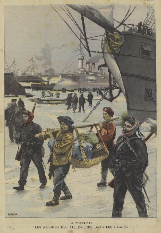 The Boxer Rebellion: Allied Ships Trapped by Ice at Taku by Fortune Louis Meaulle