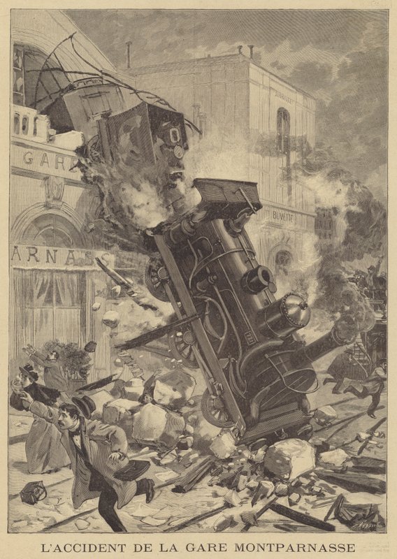 Train Crash at the Gare Montparnasse by Fortune Louis Meaulle