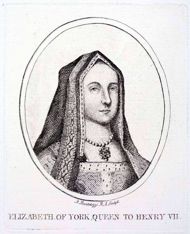 Elizabeth of York, Queen Consort of King Henry VII by Francesco (after) Bartolozzi