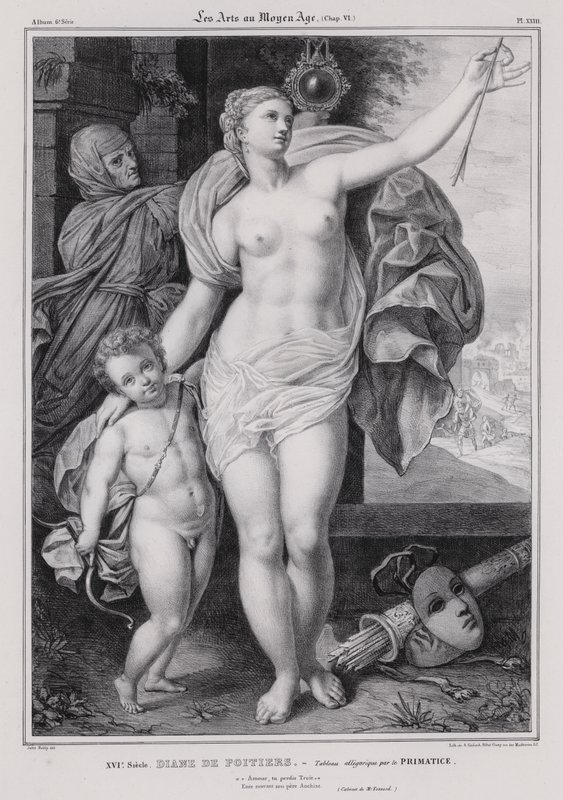 Allegorical painting of Diane de Poitiers, mistress of King Henry II of France by Francesco Primaticcio